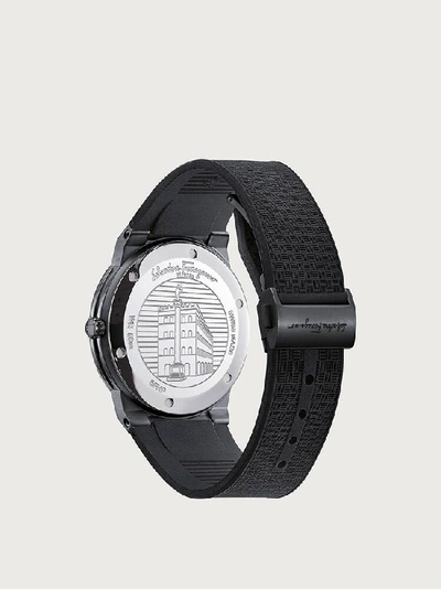 Shop Ferragamo Sapphire Watch In Black