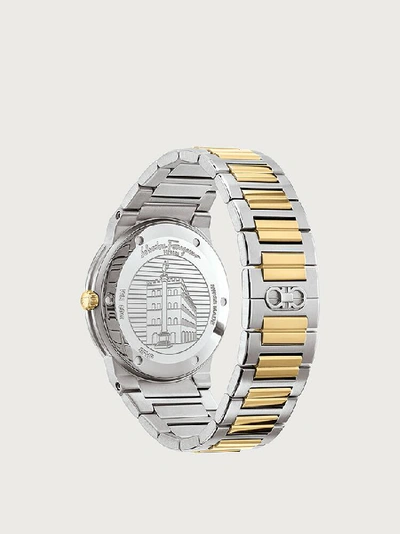Shop Ferragamo Sapphire Watch In Silver
