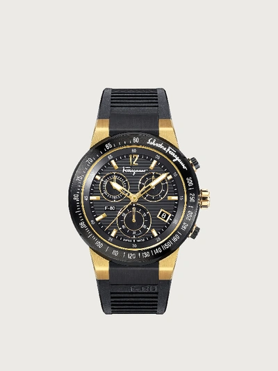 Shop Ferragamo F-80 Watch In Gold