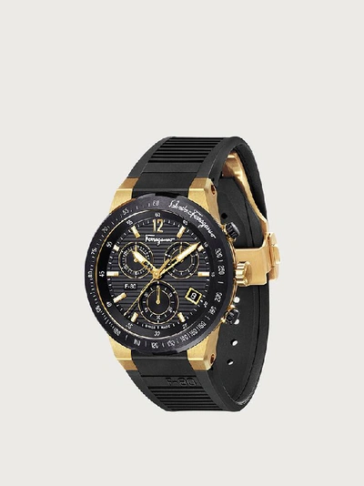 Shop Ferragamo F-80 Watch In Gold