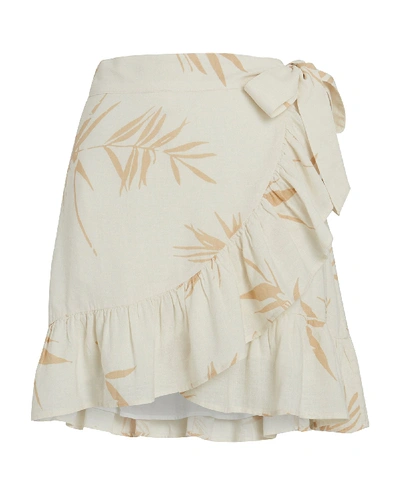 Shop Rails Etienne Printed Mini Wrap Skirt In Ivory/beige