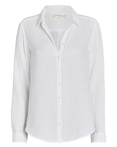 Shop Xirena Scout Cotton Gauze Button-down Shirt In White