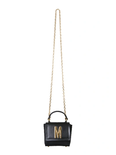 Shop Moschino Micro Bag With Logo In Nero
