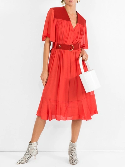 Shop Chloé Cady Midi Dress Red