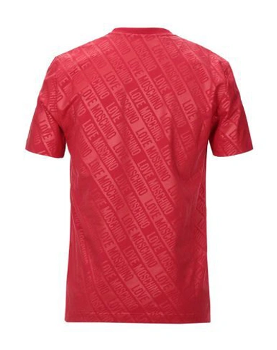 Shop Love Moschino T-shirts In Red