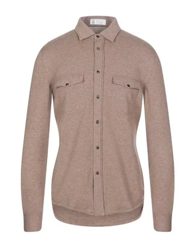 Shop Brunello Cucinelli Solid Color Shirt In Sand
