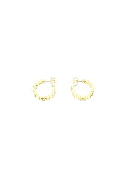 Shop Versace Greca Hoop Earrings In Oro Caldo (gold)