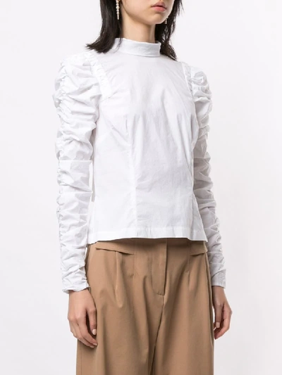 Shop Bec & Bridge Louis Shirred Shirt In White