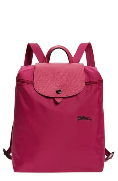 Shop Longchamp Le Pliage Club Backpack In Fuchsia