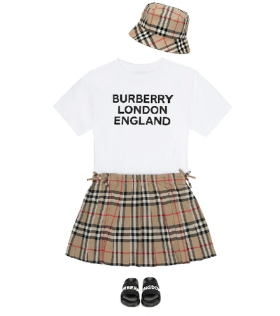 Shop Burberry Logo Cotton Jersey T-shirt In White