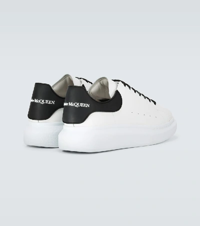 Alexander Mcqueen Python-effect Trimmed Leather Sneakers In White