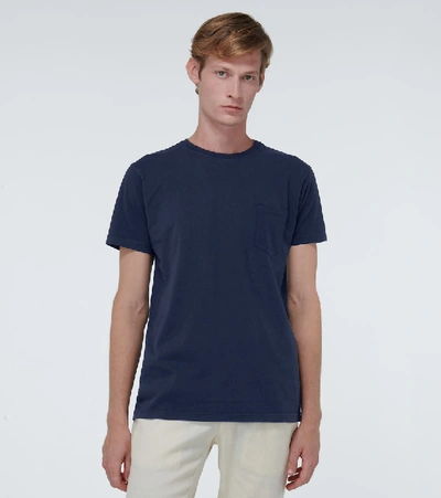 Shop Thom Sweeney Washed Cotton T-shirt In Blue