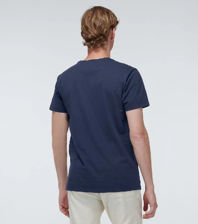 Shop Thom Sweeney Washed Cotton T-shirt In Blue