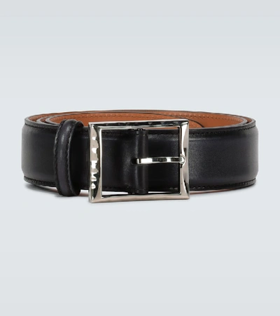 Shop Berluti Classic Leather Belt In Black
