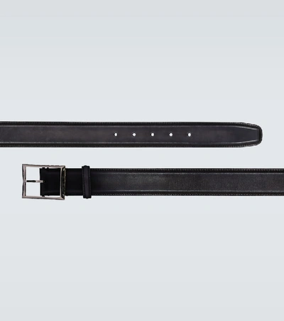 Shop Berluti Classic Leather Belt In Black