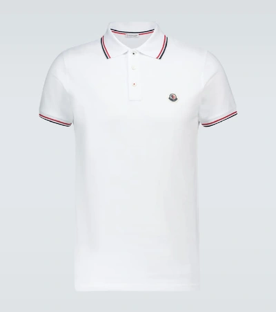 Shop Moncler Short-sleeved Polo Shirt With Logo In White