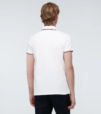 Shop Moncler Short-sleeved Polo Shirt With Logo In White