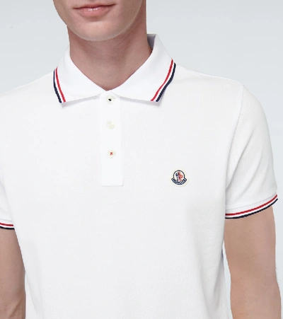 Shop Moncler Short-sleeved Polo Shirt With Logo In White