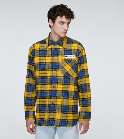 Shop Acne Studios Salak Checked Flannel Shirt In Yellow