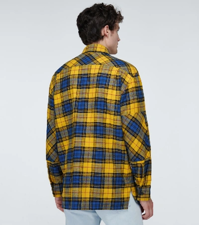 Shop Acne Studios Salak Checked Flannel Shirt In Yellow