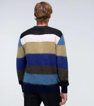 Shop Marni Mohair-blend Striped Sweater In Multicoloured