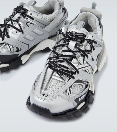 Shop Balenciaga Track Sneakers In Silver