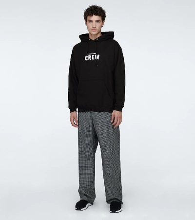 Shop Balenciaga Crew Medium-fit Hooded Sweatshirt In Black
