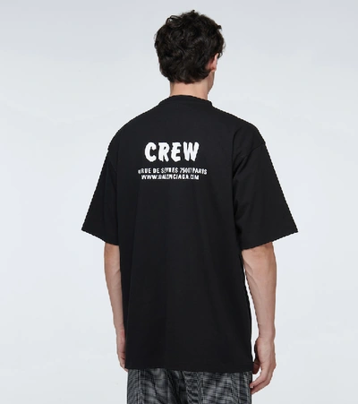 Shop Balenciaga Crew Large-fit Cotton T-shirt In Black