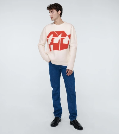 Shop Jw Anderson Burning House Sweater In White