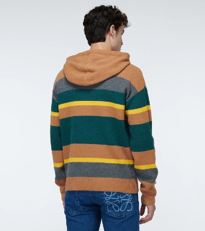 Shop Jw Anderson Striped Hooded Sweater In Multicoloured