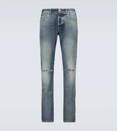 Shop Givenchy Distressed Slim-fit Denim Jeans In Blue