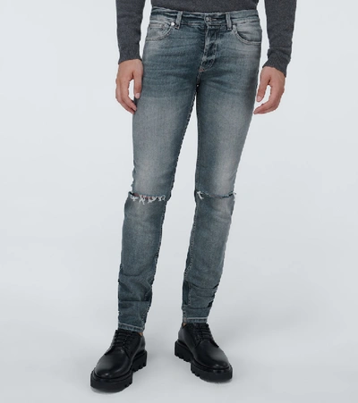 Shop Givenchy Distressed Slim-fit Denim Jeans In Blue