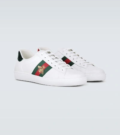 GUCCI ACE LEATHER SNEAKERS P00491646