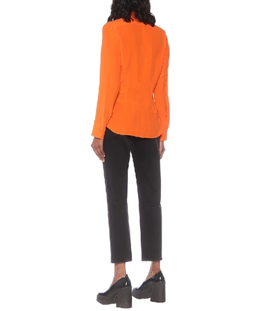 Shop Stella Mccartney Willow Silk-crêpe Shirt In Orange