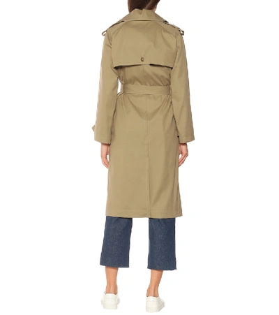 Shop Apc Simone Cotton-gabardine Trench Coat In Beige