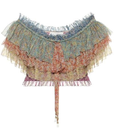 Shop Zimmermann Carnaby Floral Silk Blouse In Multicoloured