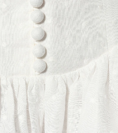 Shop Zimmermann Bellitude Linen Minidress In White