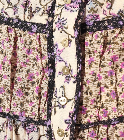 Shop Ulla Johnson Josephine Floral Cotton-blend Midi Skirt In Purple