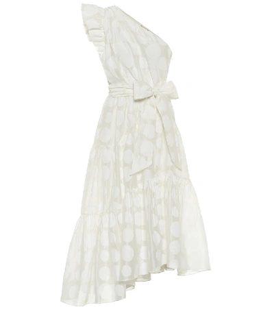 Shop Ulla Johnson Ariane Organza One-shoulder Midi Dress In White
