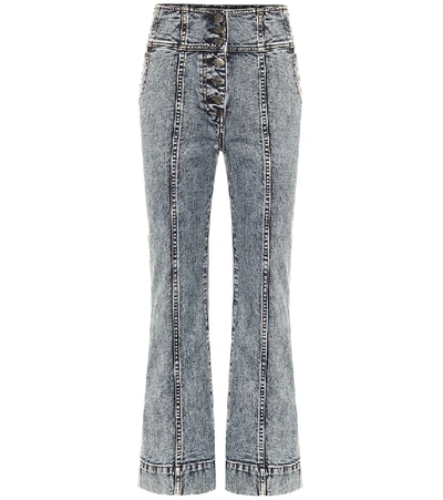 Shop Ulla Johnson Ellis High-rise Cropped Bootcut Jeans In Blue