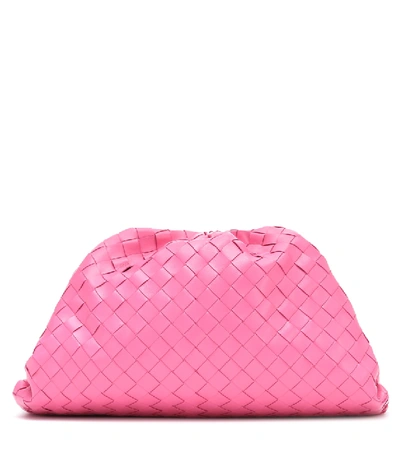 Shop Bottega Veneta Pouch Medium Leather Clutch In Pink