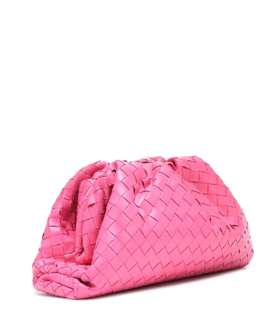 Shop Bottega Veneta Pouch Medium Leather Clutch In Pink