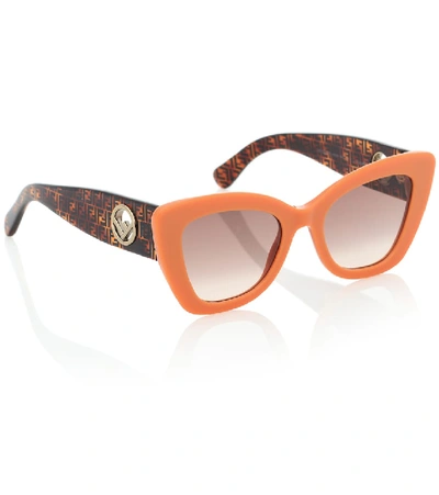 Shop Fendi Cat-eye Sunglasses In Orange