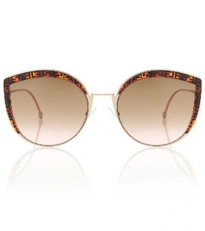 Shop Fendi Cat-eye Sunglasses In Brown