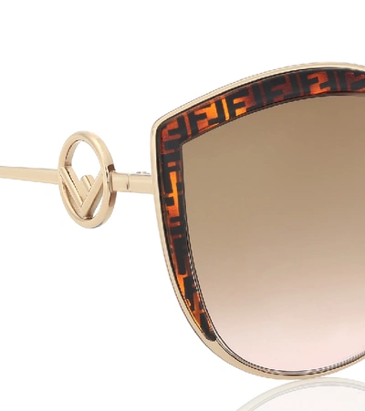 Shop Fendi Cat-eye Sunglasses In Brown