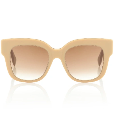 Shop Fendi Square Acetate Sunglasses In Beige