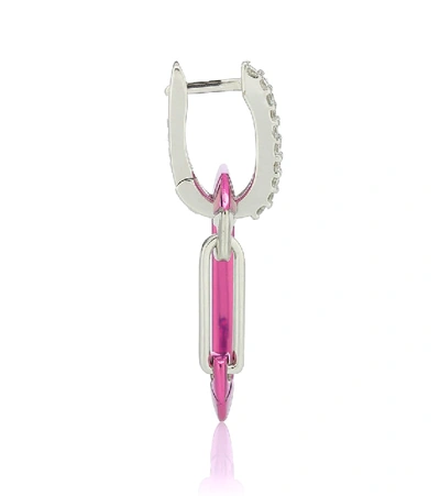 Shop Eéra Eéra Chiara 18kt White Gold And Sterling Silver Single Earring With Diamonds In Pink
