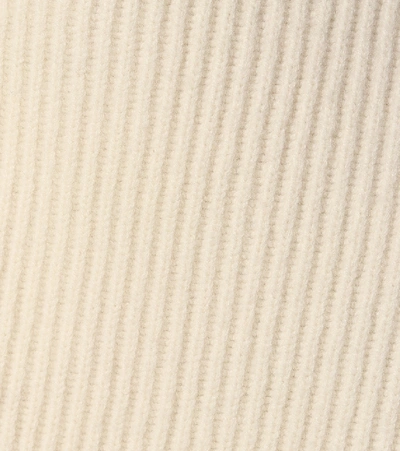 Shop Joseph Ribbed-knit Turtleneck Poncho In White