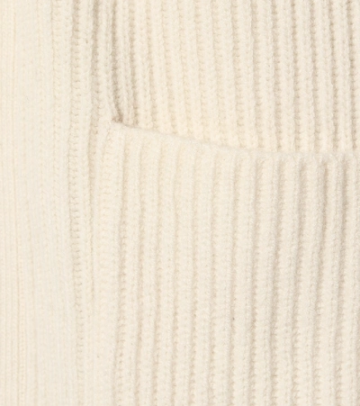 Shop Joseph Ribbed-knit Belted Wool Cardigan In White