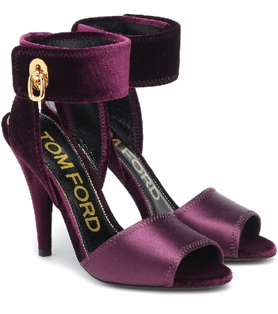 Shop Tom Ford Satin Sandals In Purple
